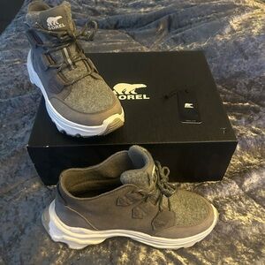 Sorel Woman Charcoal and White Sneakers